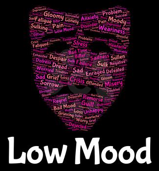 Low Mood Representing Grief Stricken And Dejected