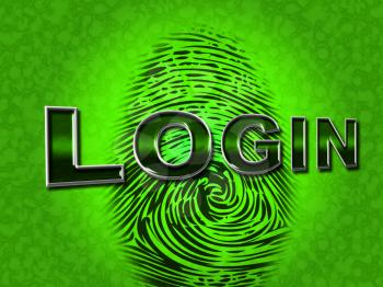 Login Security Indicating Encrypt Signin And Online
