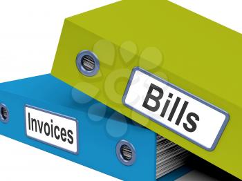 Bills And Invoices Files Showing Accounting And Expenses