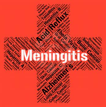 Meningitis Word Representing Ill Health And Acute