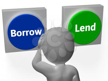 Borrow Lend Buttons Showing Debt Or Credit