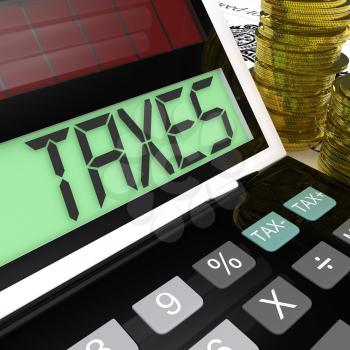 Taxes Calculator Showing Income And Business Taxation