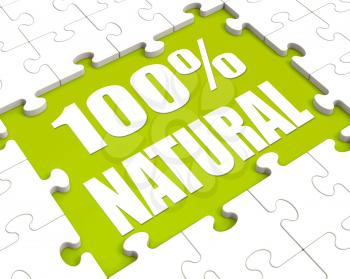 100 Percent Natural Puzzle Showing 100% Healthy Pure Food