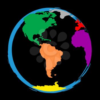 Global Colourful Representing Multicolored Globalize And World