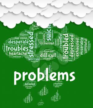 Problems Word Representing Difficult Situation And Words