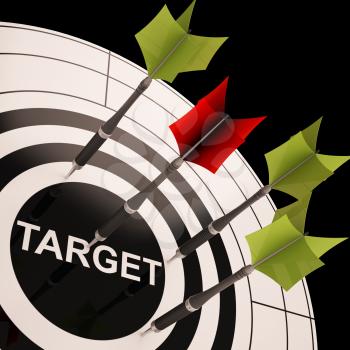 Target On Dartboard Shows Perfect Aiming Or Business Goals