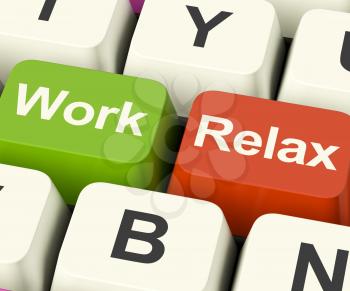 Work Relax Keys Shows Decision To Take A Break Or Start Retirement