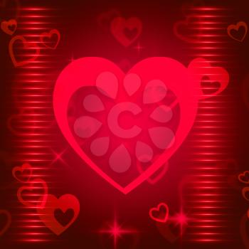 Hearts Background Showing Romance  Attraction And Affection
