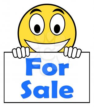For Sale On Sign Meaning Purchasable Available To Buy Or On Offer