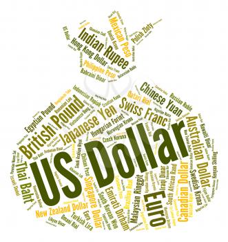 Us Dollar Indicating Worldwide Trading And Broker 