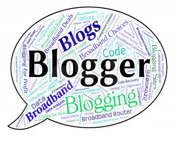 Blogger Word Showing Websites Site And Website