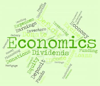 Economics Word Representing Monetary Finance And Text 