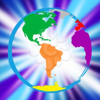 World Globe Meaning Globalize Multicoloured And Globally