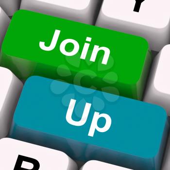 Join Up Keys Showing Becoming A Member Or Registering