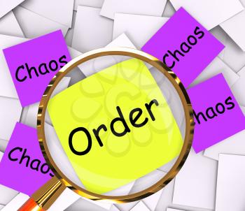 Order Chaos Post-It Papers Showing Organized Or Confused