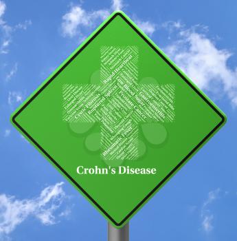 Crohn's Disease Indicating Ill Health And Inflammatory