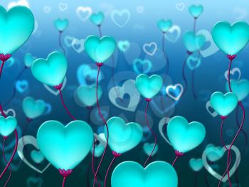 Blue Hearts Background Indicating Valentines Day And Passion