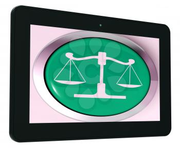 Scales Of Justice Tablet Meaning Law Trial