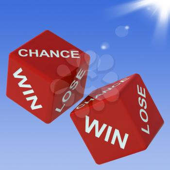 Chance, Win, Lose Dice Shows Gambling And Choosing
