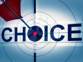 Target Choice Showing Two-way Path Financial Or Emotional Decision