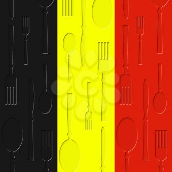 Belgian Food Indicating Cafeteria Cuisine And Belgium