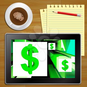 Dollar Symbol On Cubes American Earnings And Currencies Tablet
