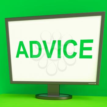 Advice Screen Meaning Guidance Advise Recommend Or Suggest