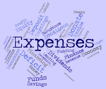 Expenses Word Indicating Outlays Finances And Words 
