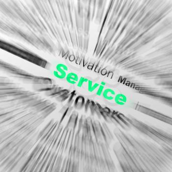 Service Sphere Definition Displaying Assistance Help Or Customer Support