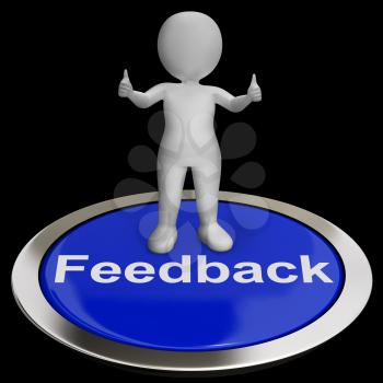 Feedback Button Showing Opinion Evaluation And Surveys