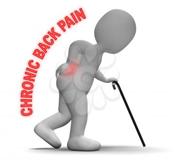 Chronic Back Pain Meaning Long Standing And Severe 3d Rendering
