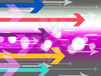 Colorful Arrows Background Meaning Computer Data And Connections
