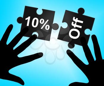 Ten Percent Off Representing Sales Sale And Save