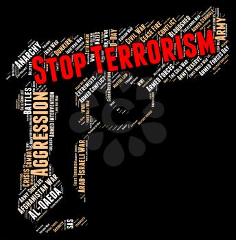 Stop Terrorism Showing Freedom Fighters And Hijacker