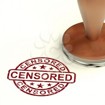 Censored Stamp Shows Prohibited And Censorship