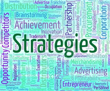 Strategies Word Representing Business Strategy And Strategic