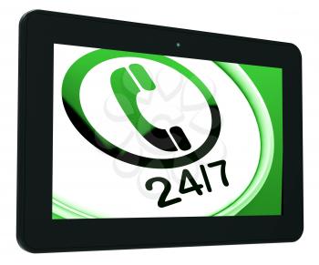 Twenty Four Seven Tablet Showing Open 24/7