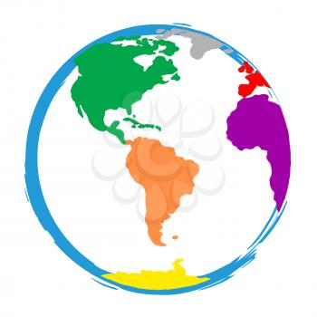 Globe World Indicating Multicolored Color And Colours