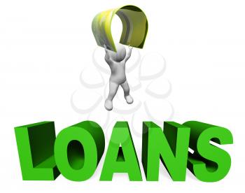 Loan Finance Showing Credit Advance And Borrow 3d Rendering