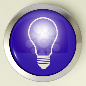 Light bulb Button Meaning Bright Idea Innovation Or Invention
