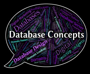 Database Concepts Showing Word Thoughts And Conceptualization