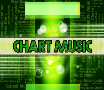 Chart Music Representing Top Ten And Topping