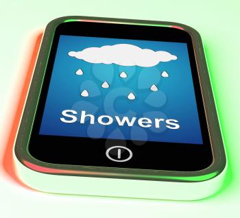 Showers On Phone Meaning Rain Rainy Weather