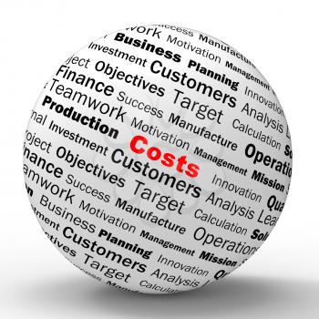 Costs Sphere Definition Showing Financial Management Strategy Or Costs Reduction