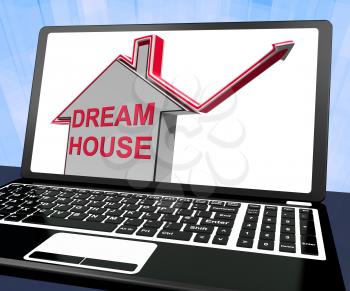 Dream House Home Laptop Meaning Finding Or Building Ideal Property