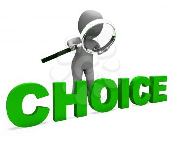 Choice Character Showing Choices Dilemma Or Options