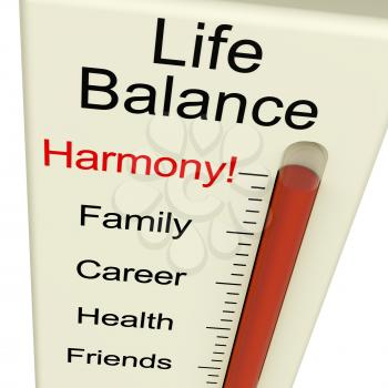 Life Balance Harmony Meter Shows Lifestyle And Jobs Desire