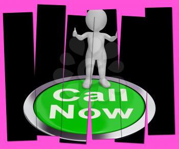 Call Now Pressed Showing Customer Support Helpline