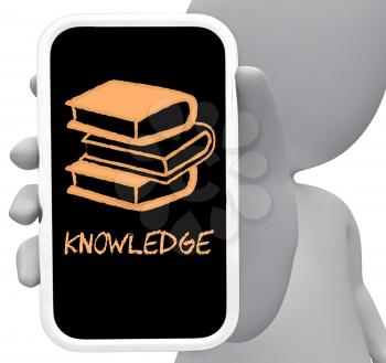 Knowledge Online Showing Comprehension Smartphone And Portable 3d Rendering