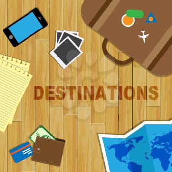 Travel Destinations Meaning Travelling Explore And Journey